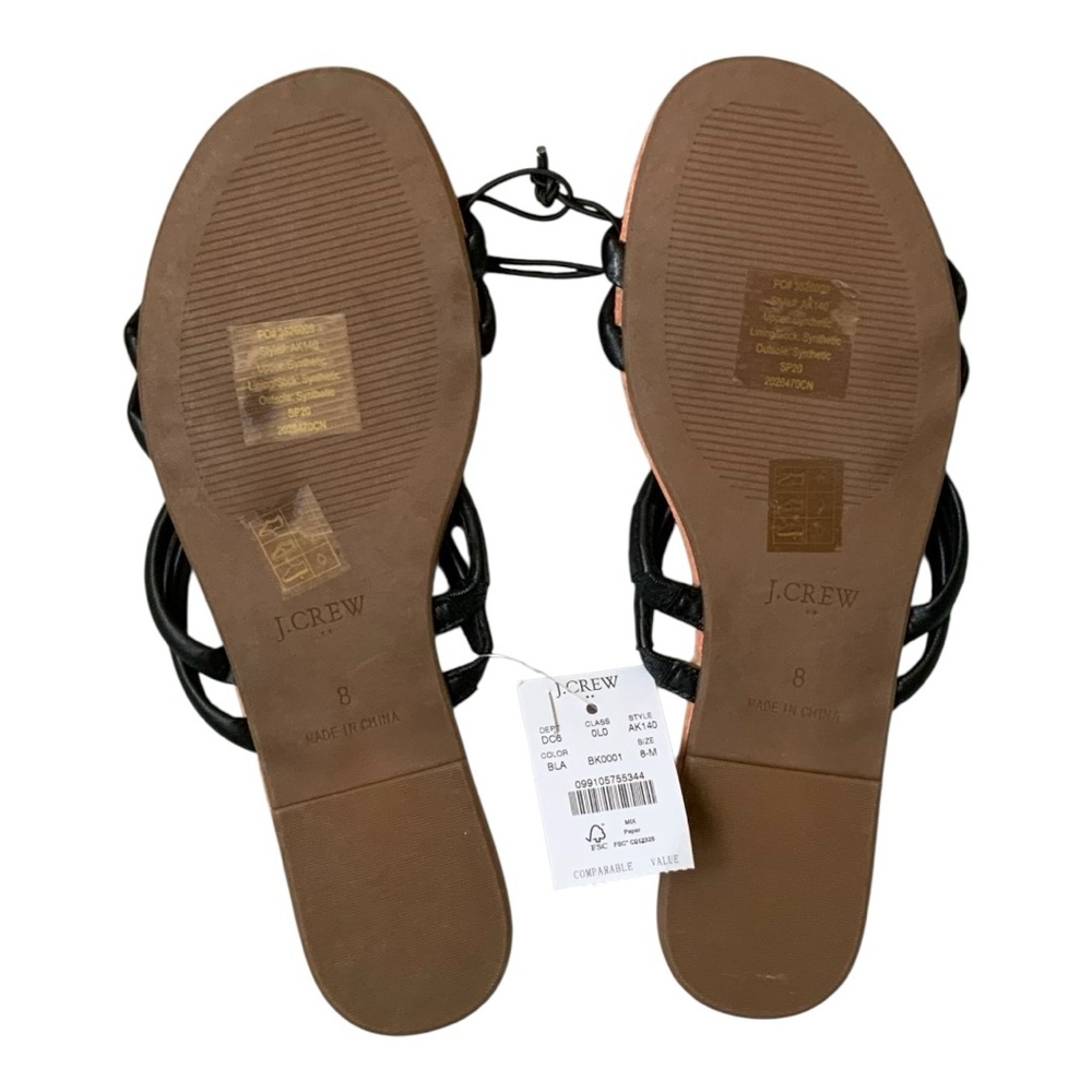 NWT J.Crew Seaside Slide Sandals Black Sz 8 AK140 - Picture 7 of 8